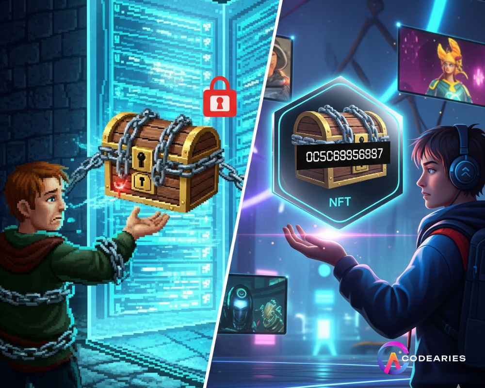 Traditional Gaming vs Blockchain Gaming (Ownership Shift)
