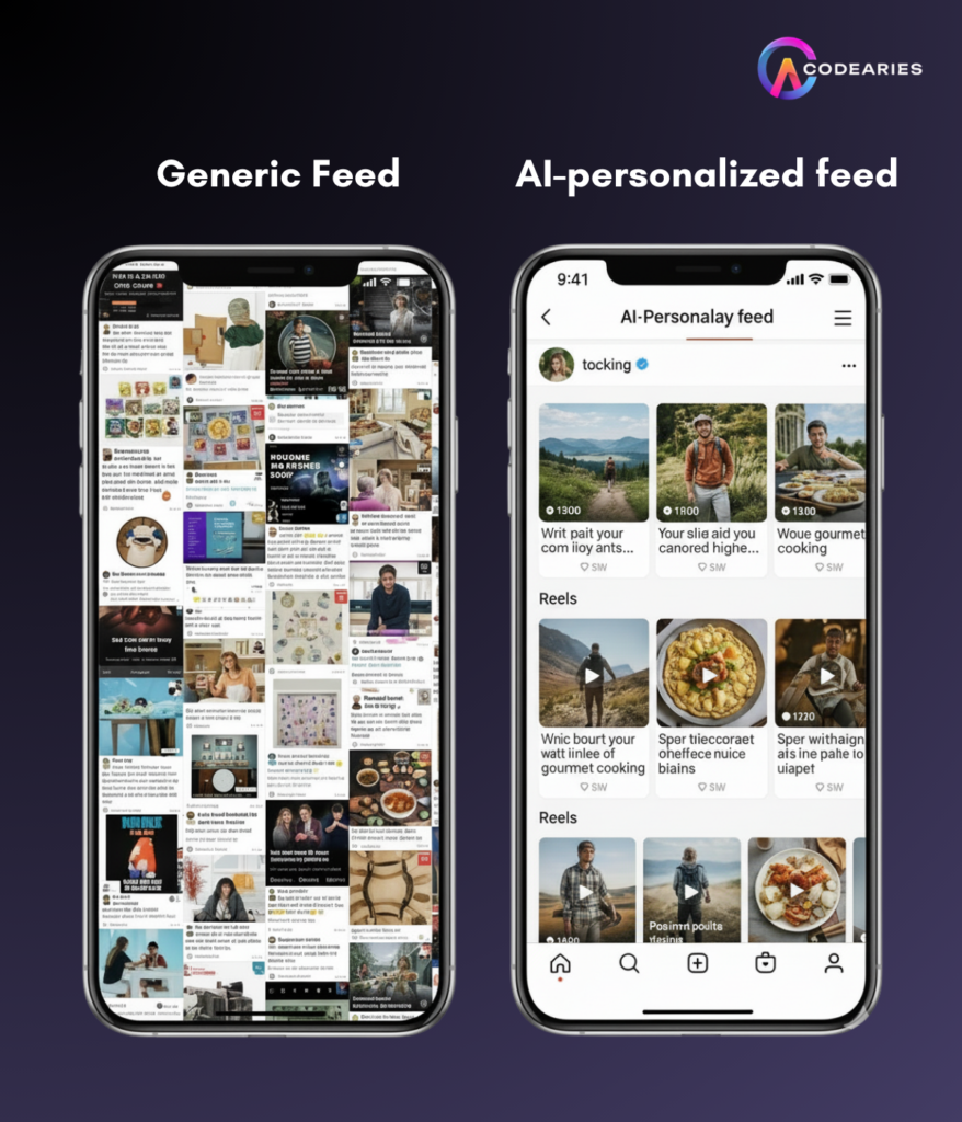 GENERIC FEED VS AI PERSONALIZED FEED